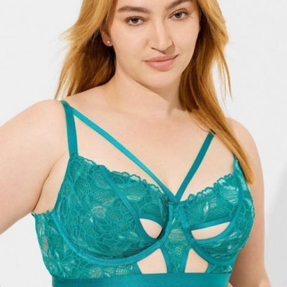 Torrid - Moody Butterflies Underwire Bralette in Fanfare Turquoise Shimm…​​​​​​